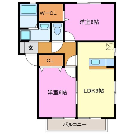 コート・ラデュレＡ・Ｂの物件間取画像